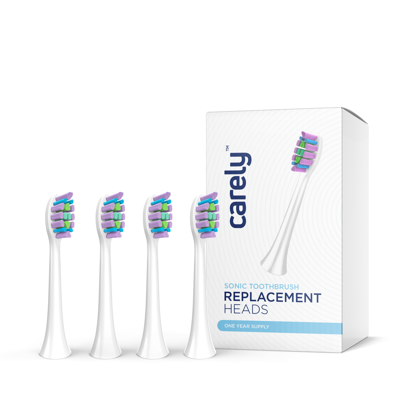 Sonic Toothbrush Replacement Heads - 4 Pack - Carely